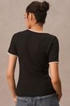 Canapé Pearl-Trim Scoop-Neck Tee