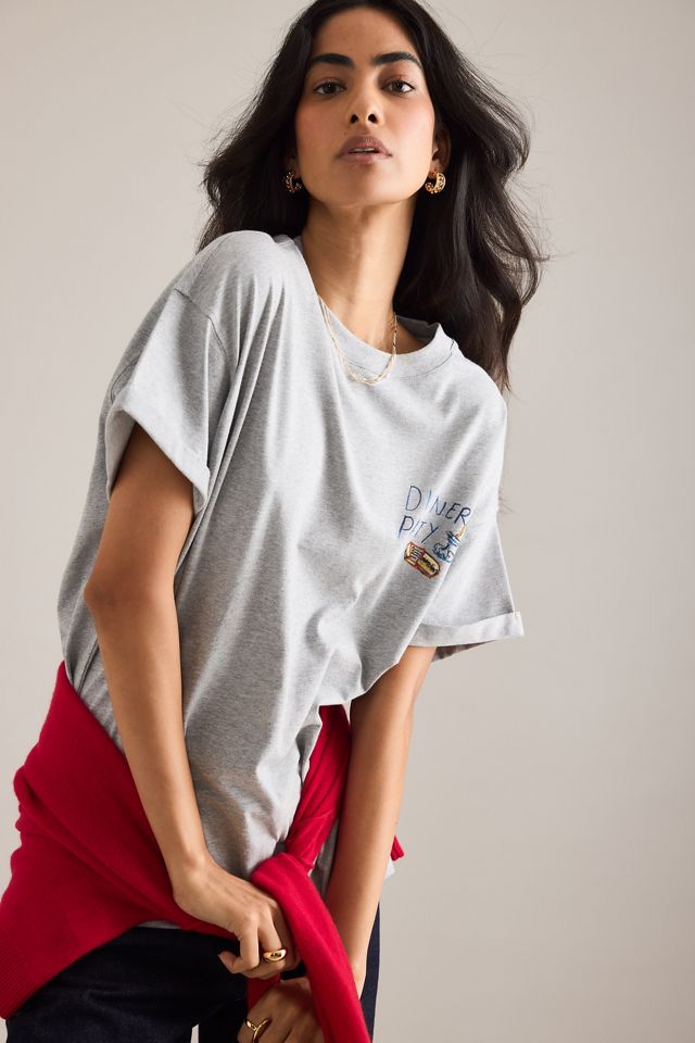 Maeve T-shirt Boyfriend con Grafica Dinner Party #2