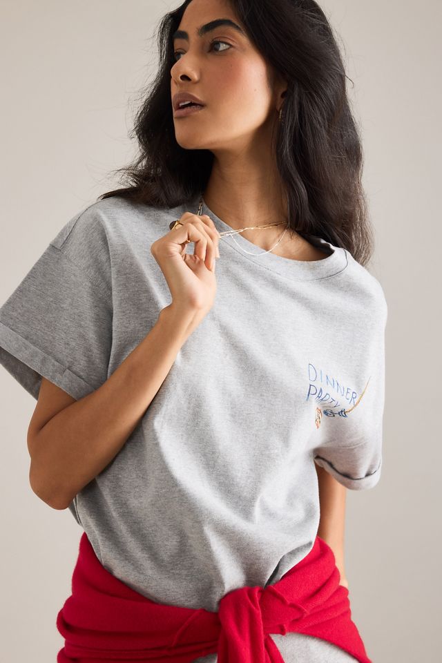 Maeve T-shirt Boyfriend con Grafica Dinner Party #3