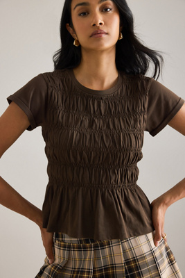 By Anthropologie Smocked T-Shirt