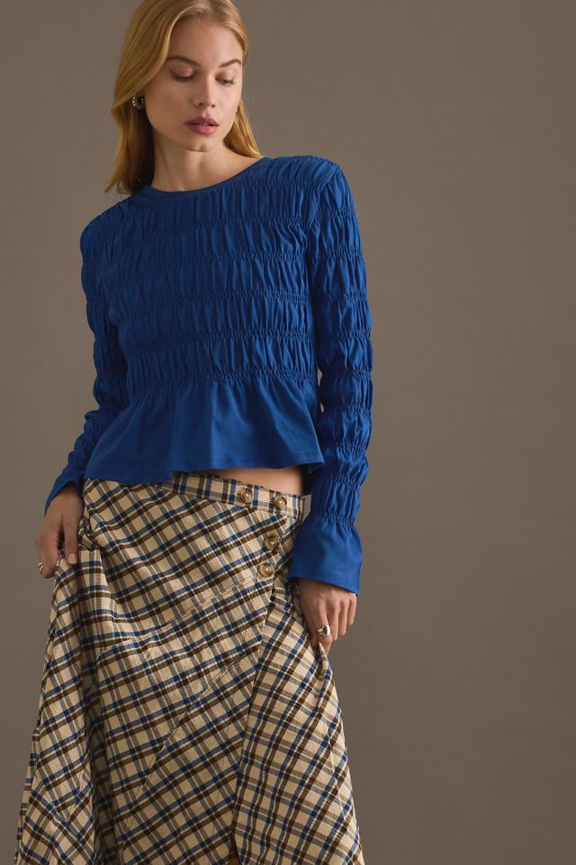 By Anthropologie Oberteil mit Smok-Details und langen Ärmeln #4
