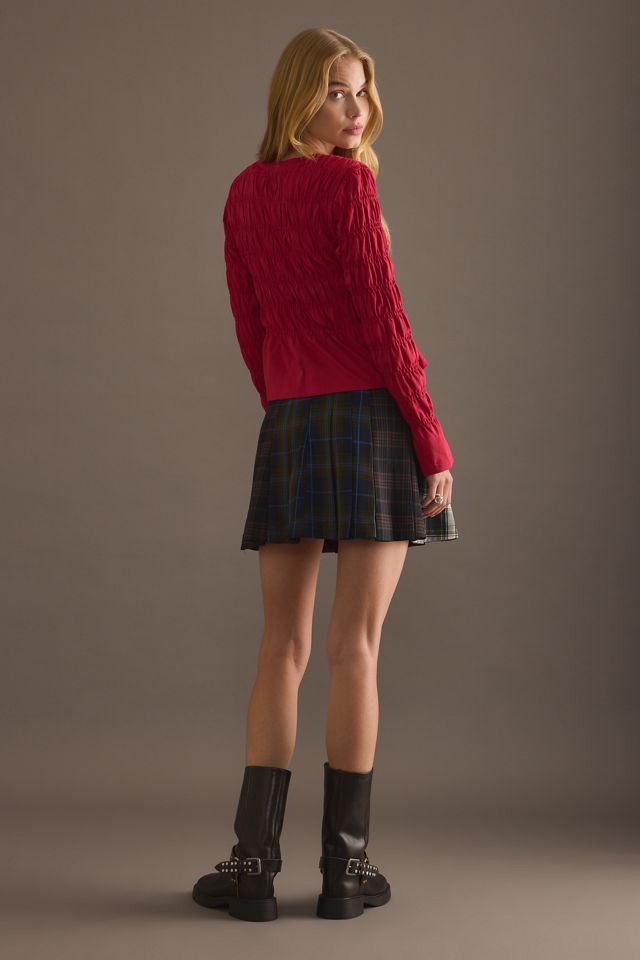 By Anthropologie Top a Maniche Lunghe Smocked #1