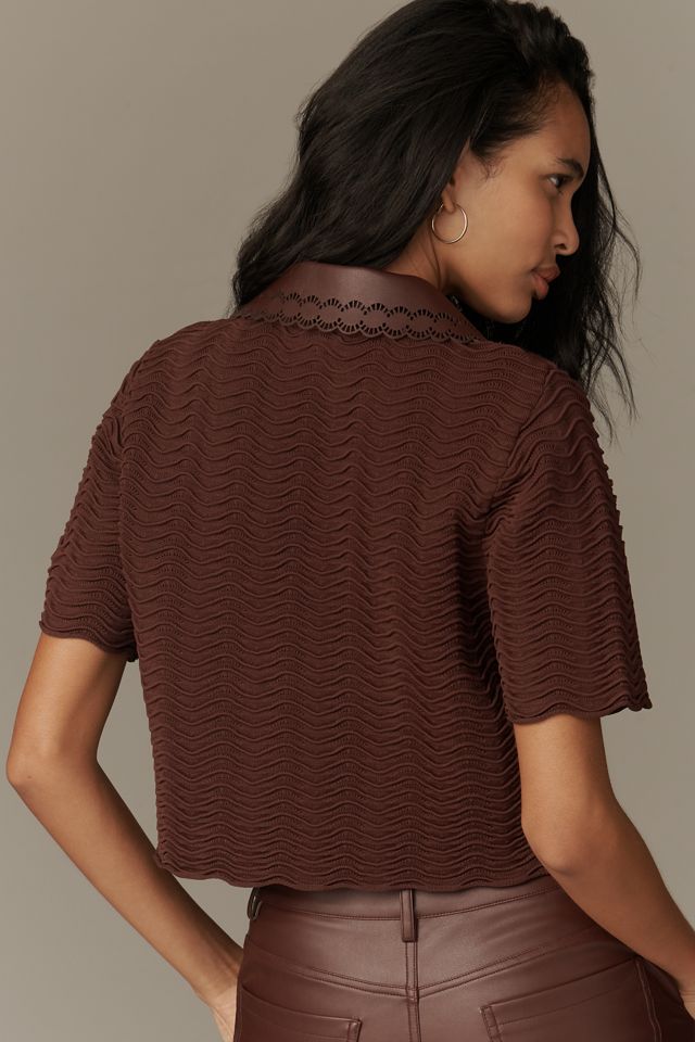 En Saison Delphine Short-Sleeve Polo Top #1