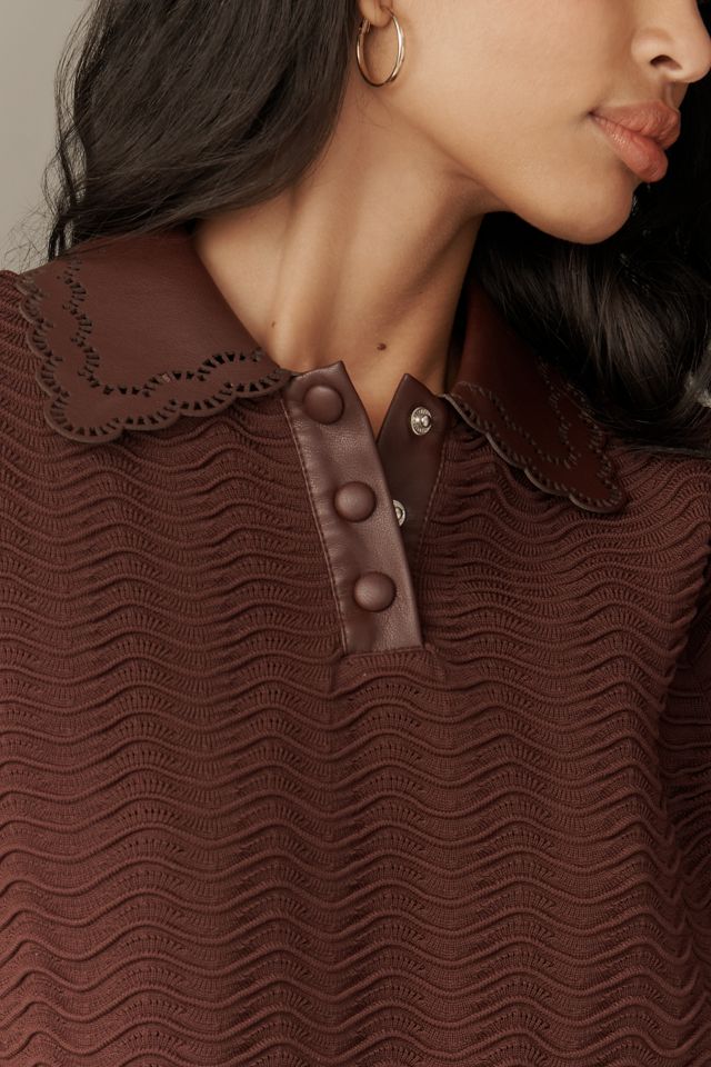 En Saison Delphine Short-Sleeve Polo Top #3