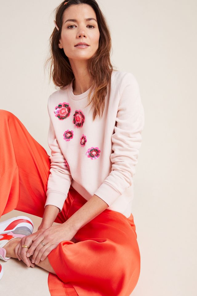 By Anthropologie Embroidered Sweatshirt