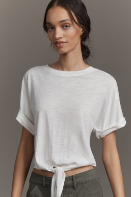 Sanctuary All Day Tie-front Tee In White