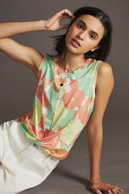 Sanctuary Women's Floral-print Twist-front Tank Top In Assorted