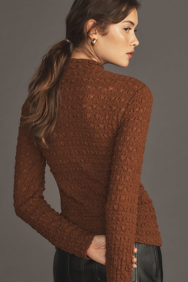 Sanctuary Long-Sleeve Mock-Neck Lace Top #1