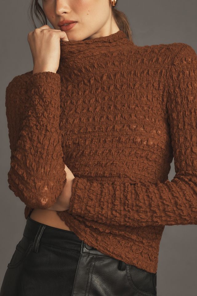 Sanctuary Long-Sleeve Mock-Neck Lace Top #3