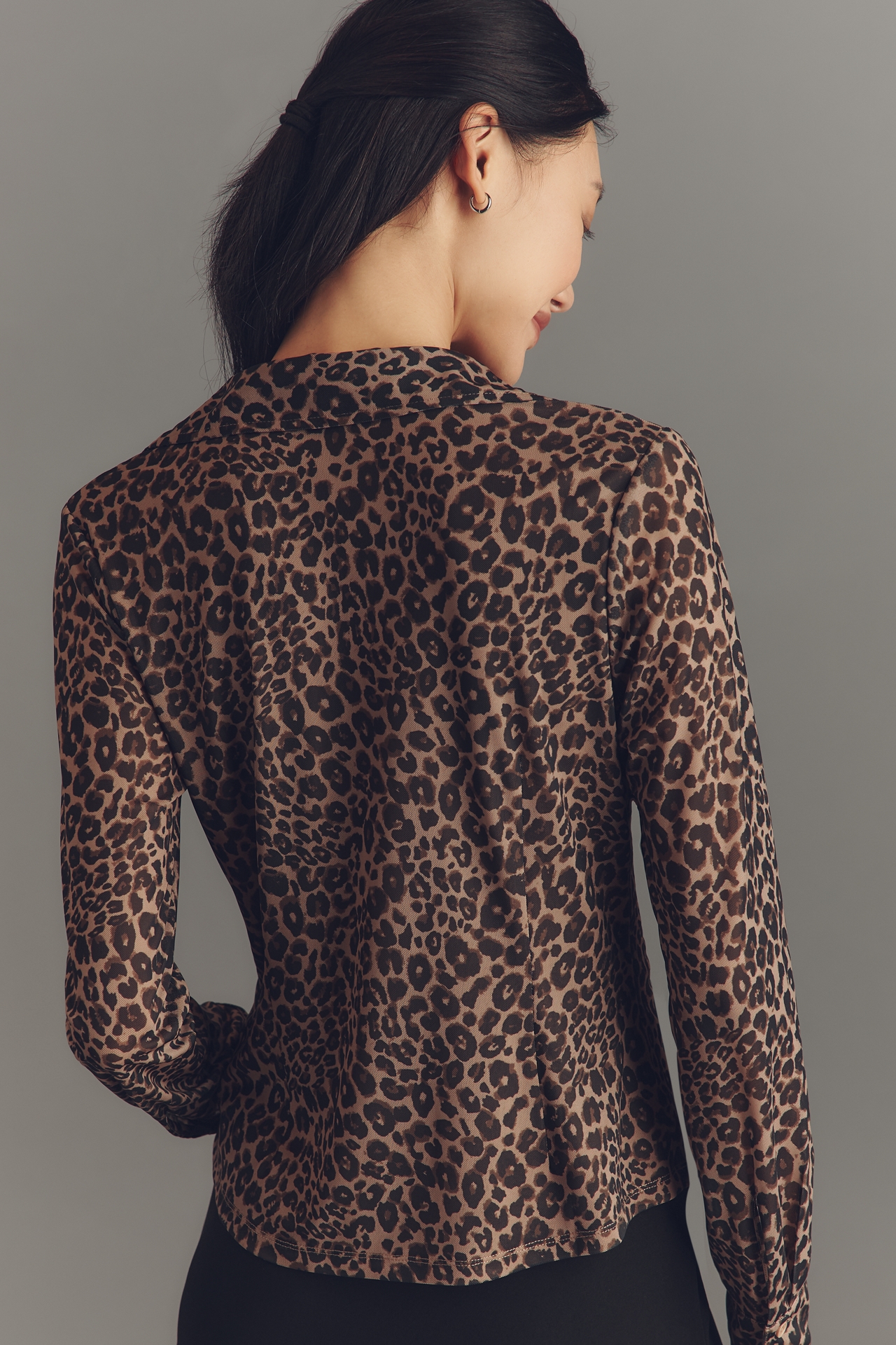 Sanctuary Long-Sleeve Mesh Top