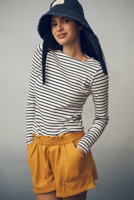 Long-Sleeve Boat-Neck Top
