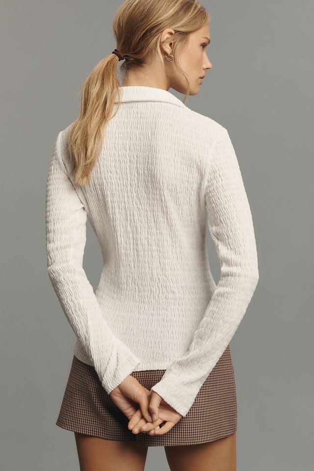 Sanctuary Long-Sleeve Textured Collared Top #1