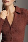 Sanctuary Long-Sleeve Textured Collared Top