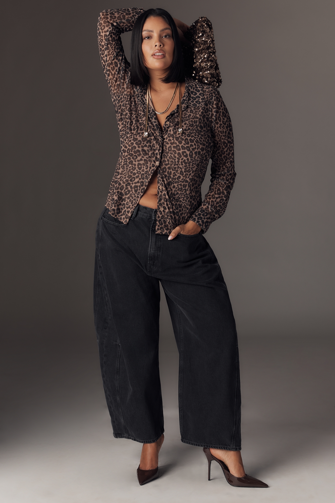 Sanctuary Plus Fitted Buttondown Top