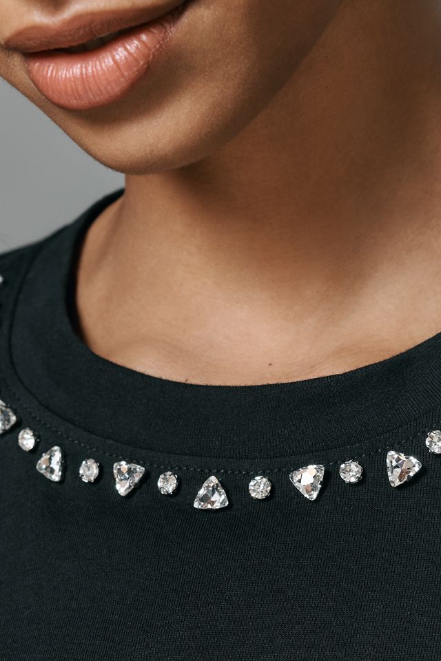 Sanctuary Embellished Half-Sleeve Cotton Tee #1