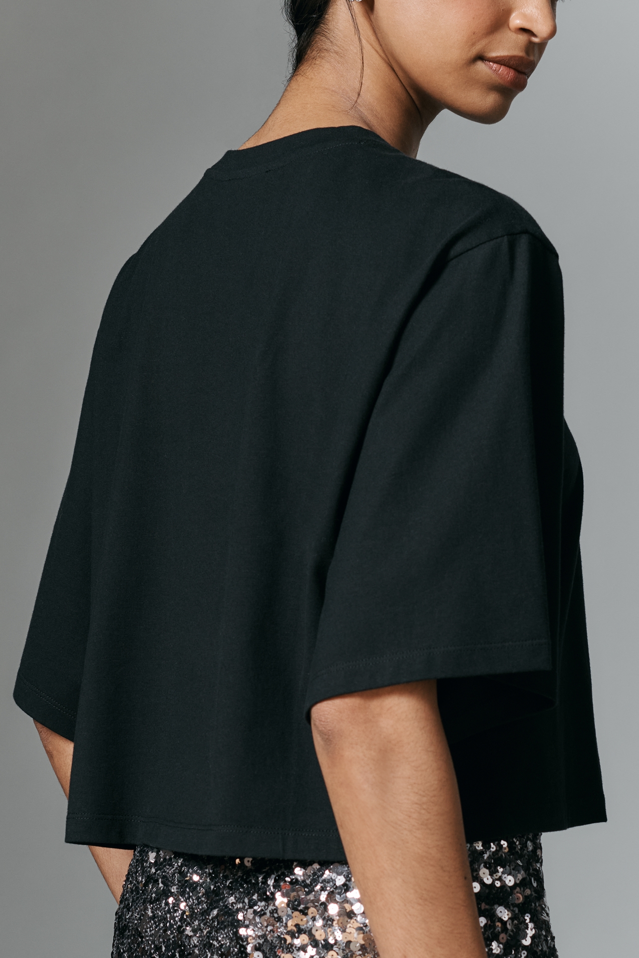 Sanctuary Embellished Half-Sleeve Cotton Tee