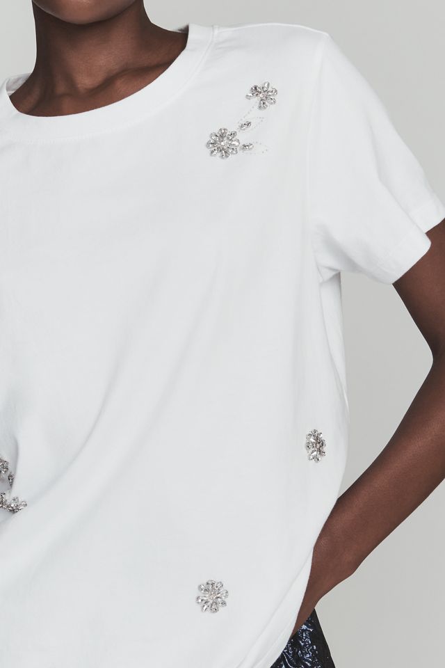 Sanctuary Crew-Neck Embellished Cotton Tee #3