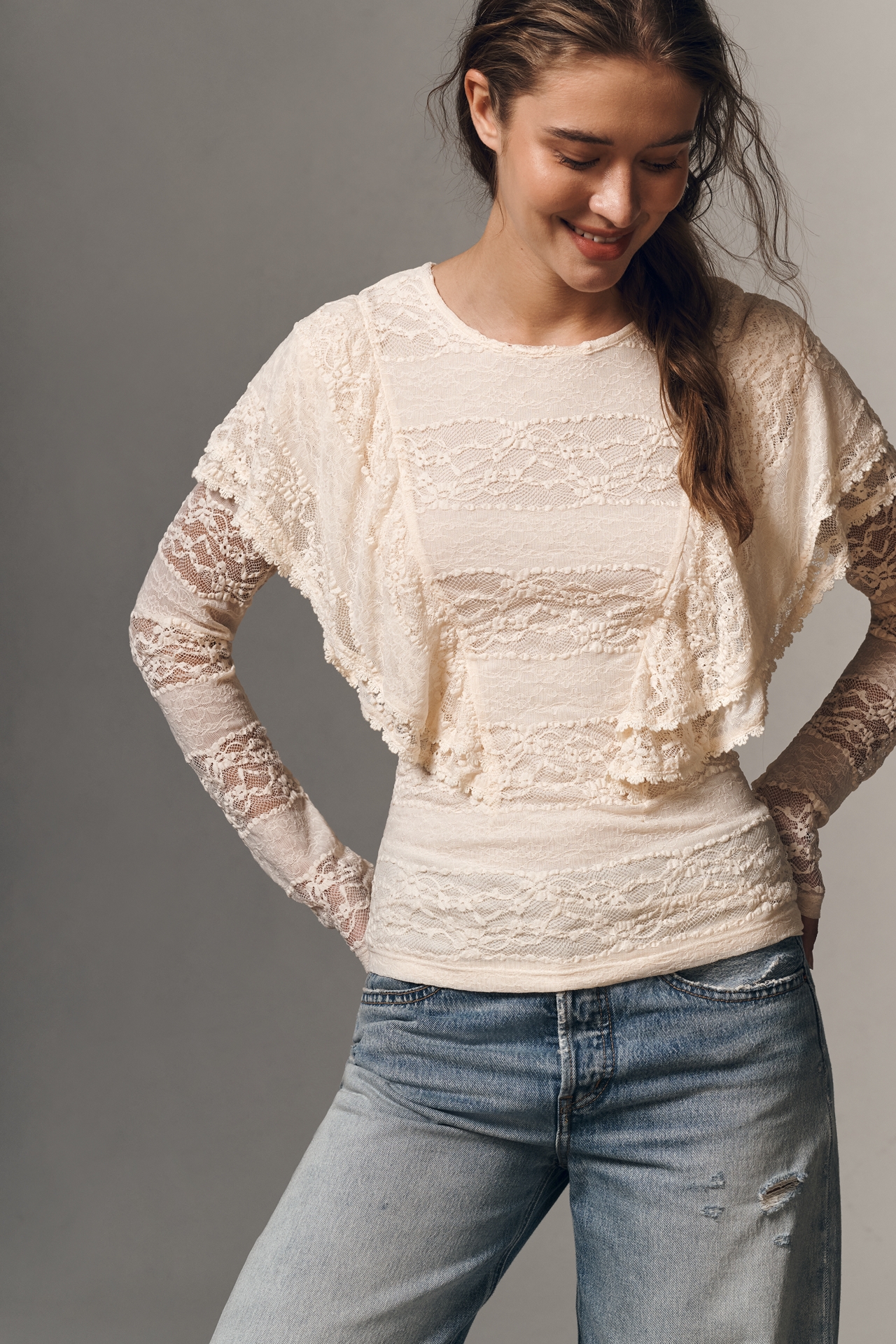 Sanctuary Ruffle Lace Top