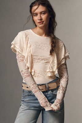 Sanctuary Ruffle Lace Top