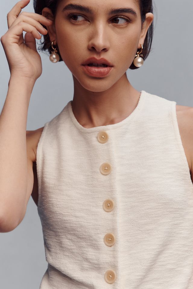 Sanctuary Nothing Extra Knit Button Front Vest #1
