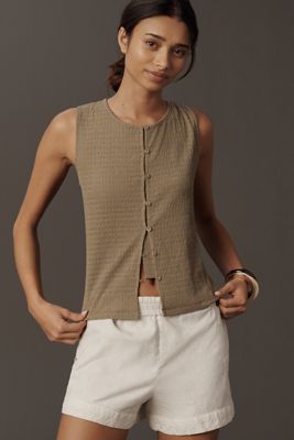Sanctuary Textured Button Front Vest