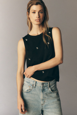 Campari Cotton Embellished Tank Top