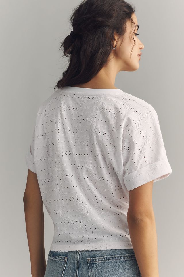 Sanctuary Eyelet Front-Tie Tee #3