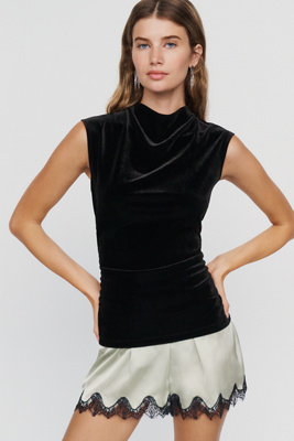 Sanctuary Velvet Sleeveless Cowl Neck Top by Anthropologie