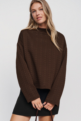 Sanctuary Sadie Quilted Mock Neck Top by Anthropologie