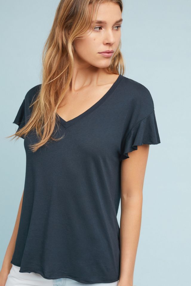 Michael Stars Flutter-Sleeve Jersey Top #2
