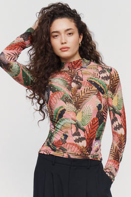 Farm Rio Fitted Turtleneck Top by Anthropologie