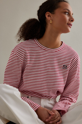 Damson Madder Manon Layered Tee Yellow/Coffee Bean