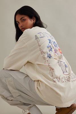 Damson Madder Oversized Flower Vase Graphic Long-Sleeve Top