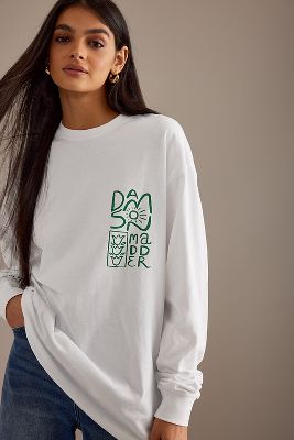 Damson Madder Logo Graphic Long-Sleeve Cotton Top