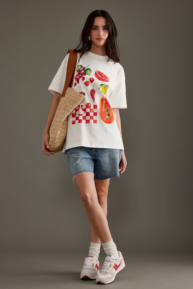 Damson Madder Graphic Boyfriend T-Shirt #1