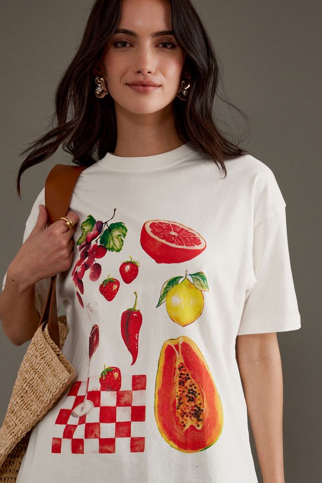 Damson Madder Graphic Boyfriend T-Shirt #3