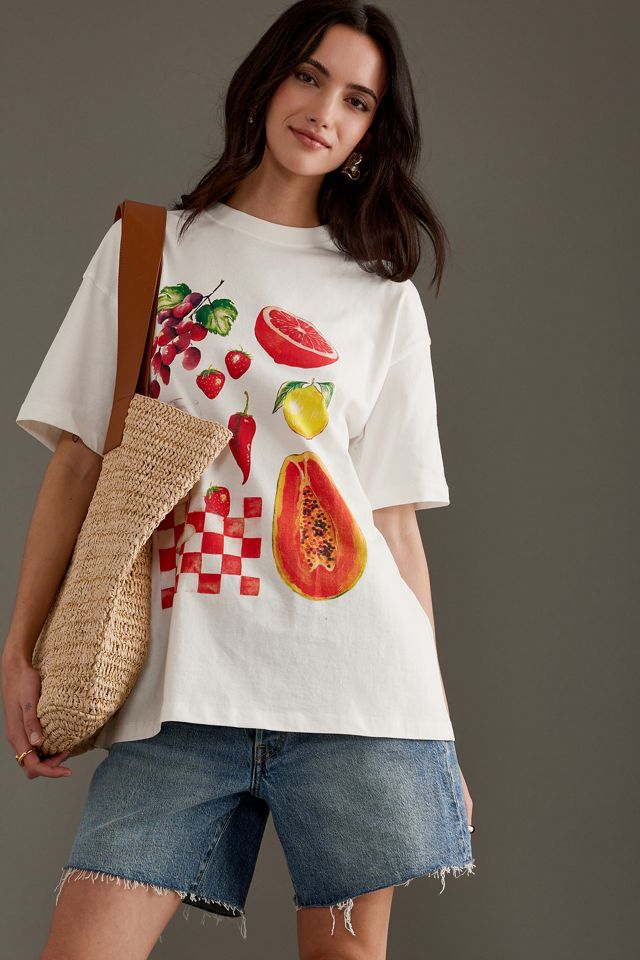 Damson Madder Graphic Boyfriend T-Shirt #2