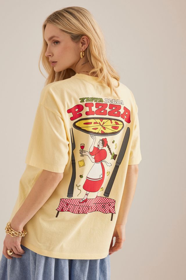 Damson Madder Pizza Party Boyfriend T-Shirt | Anthropologie UK