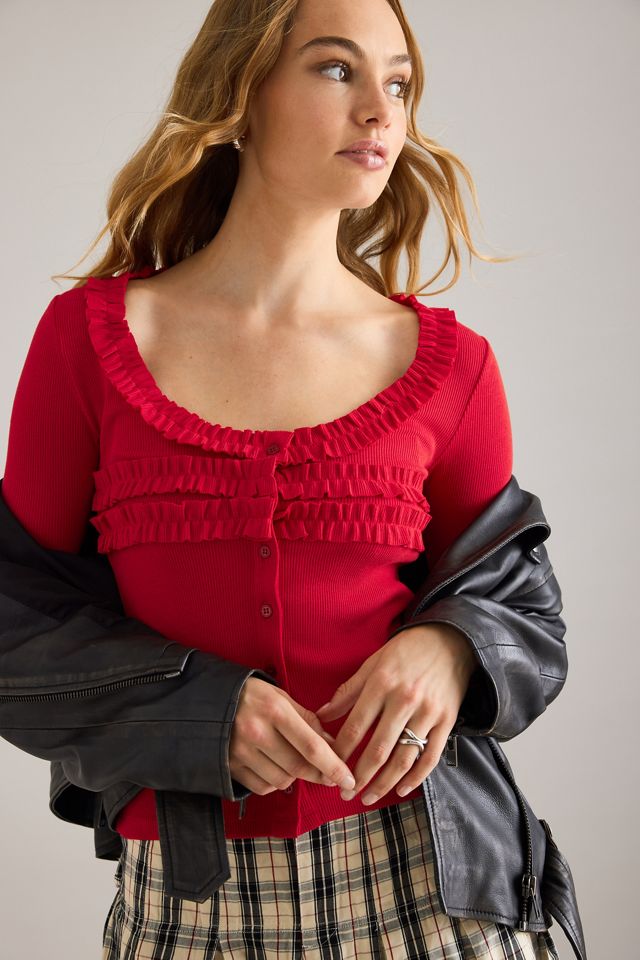 Cardigan à volants Varsha Damson Madder #3