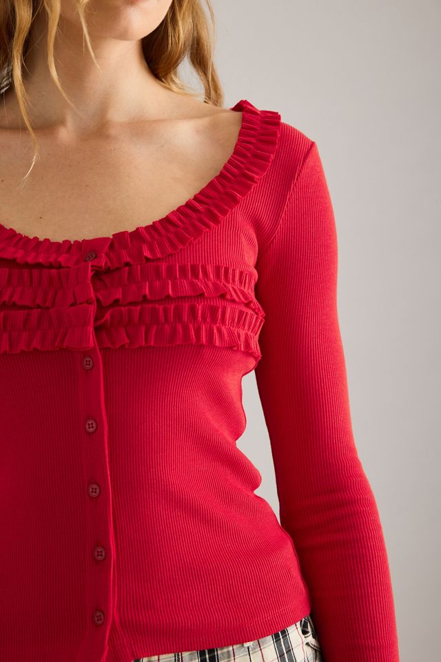 Cardigan à volants Varsha Damson Madder #5