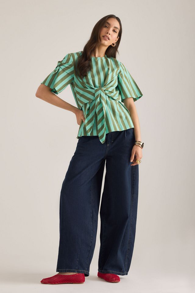 Damson Madder T-Shirt Estelle con Allacciatura Frontale #1