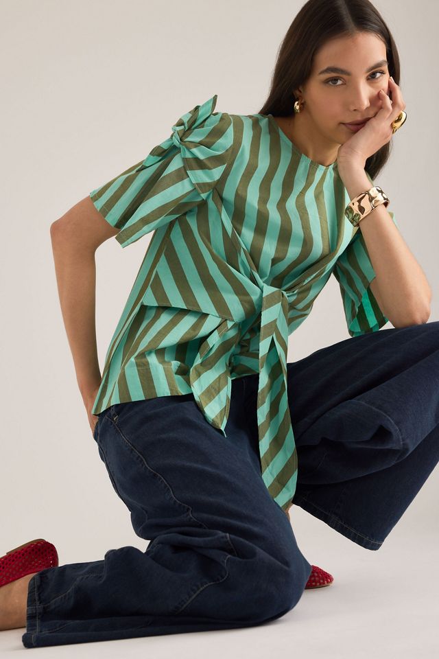 Damson Madder T-Shirt Estelle con Allacciatura Frontale #5