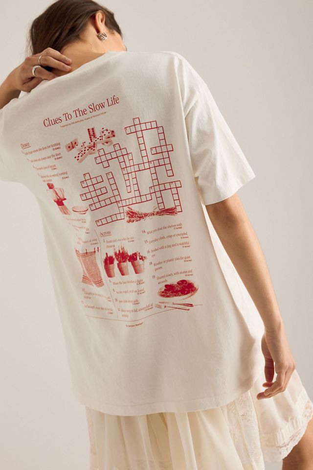 T-shirt graphique Slow Life Crossword Damson Madder #2