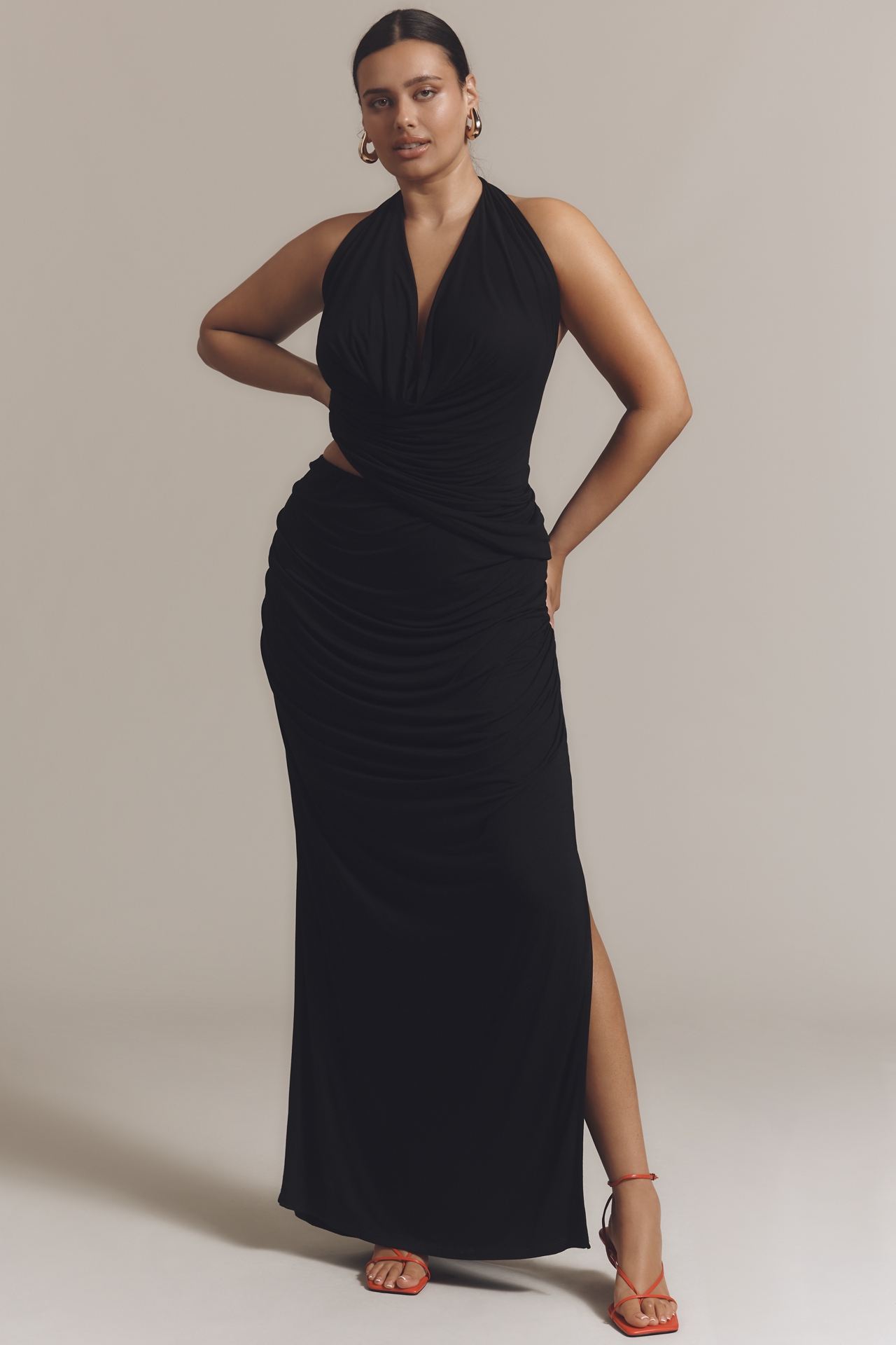NIA Declan Plus Halter V-Neck Top
