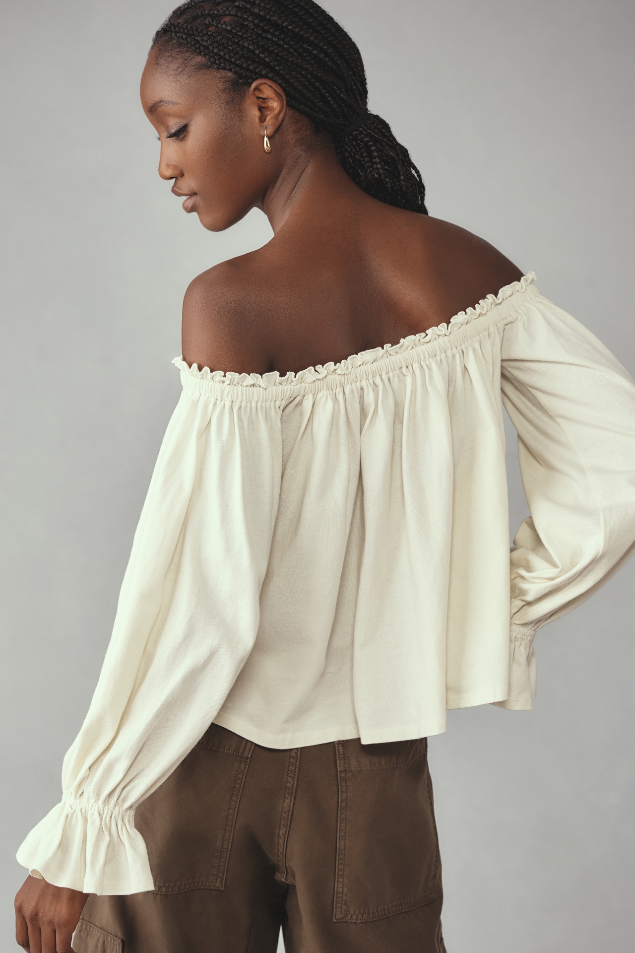 By Anthropologie Off-The-Shoulder Swing Blouse