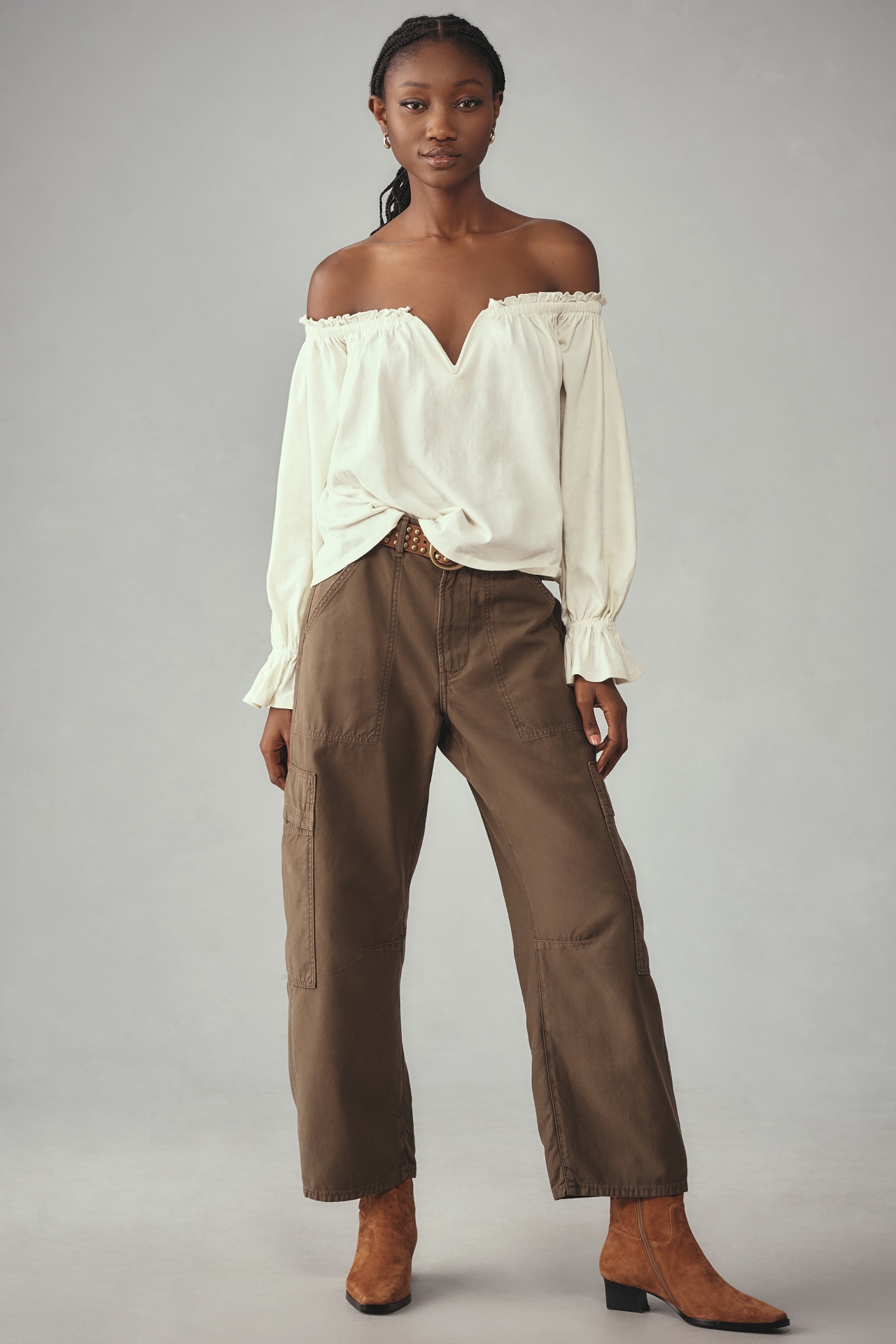 By Anthropologie Off-The-Shoulder Swing Blouse