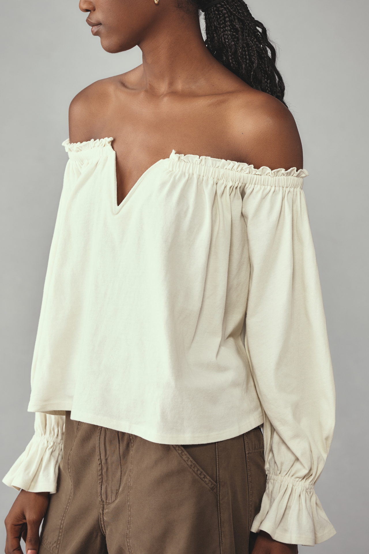 By Anthropologie Off-The-Shoulder Swing Blouse