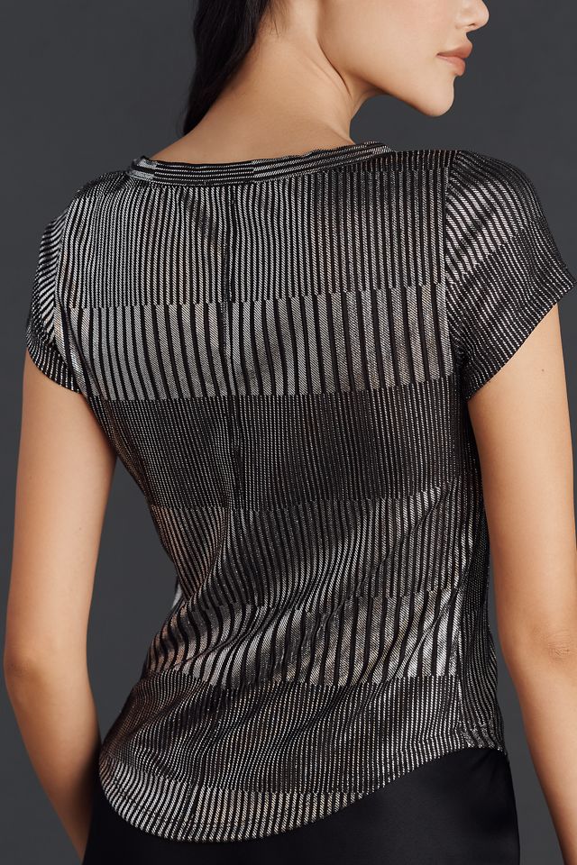 The Andie Scoop-Neck Ribbed Henley Top by Pilcro: Shine Edition #1