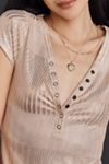 The Andie Ribbed Henley Top by Pilcro: Short-Sleeve Shine Edition