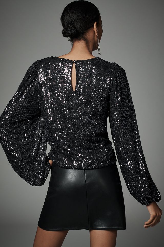 Flat White Sequin Top #3